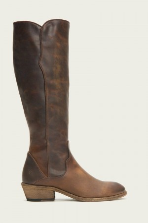 Frye Carson Piping Tall Women Knee-high Boots Brown | AWFS24501