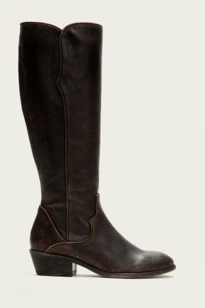 Frye Carson Piping Tall Women Knee-high Boots Black | CFMI08761