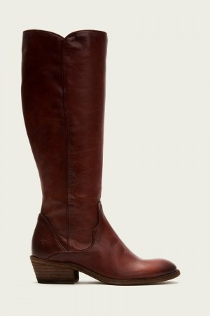 Frye Carson Piping Tall Women Knee-high Boots Brown | GVHB49657