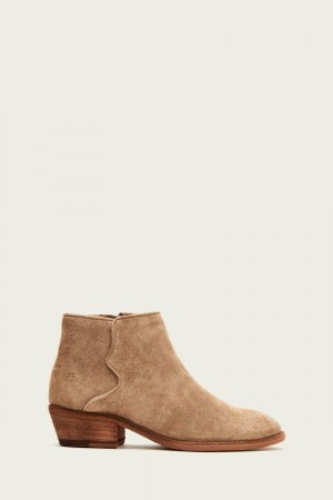 Frye Carson Piping Women Booties Beige | WUXT25196