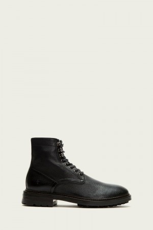 Frye Greyson Men Lace Up Boots Black | LVWA92658