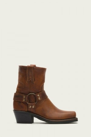 Frye Harness 8R Women Booties Brown | AHVR78316