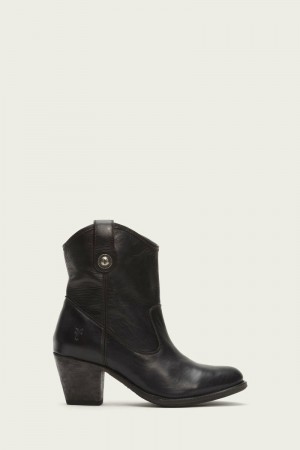 Frye Jackie Button Short Women Ankle Boots Black | TDES68721