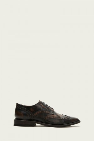 Frye Paul Wingtip Men Dress Shoes Black | ZWKM86423