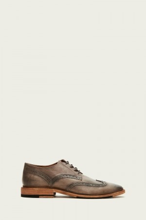 Frye Paul Wingtip Men Dress Shoes Grey | CTMR65437