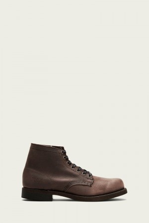 Frye Prison Men Lace Up Boots Grey Brown | HQSK46130