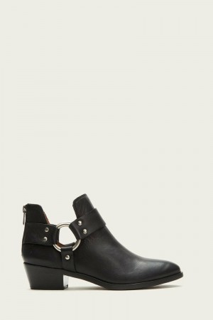 Frye Ray Harness Back Zip Women Mid Calf Boots Black | DLFY01358