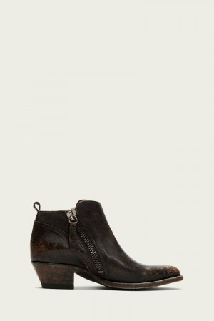 Frye Sacha Moto Short Women Ankle Boots Black | IPXE14395