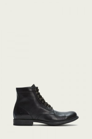 Frye Tyler Men Lace Up Boots Black | ZTOU54286