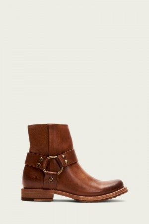 Frye Veronica Harness Short Women Ankle Boots Brown | URJB57362