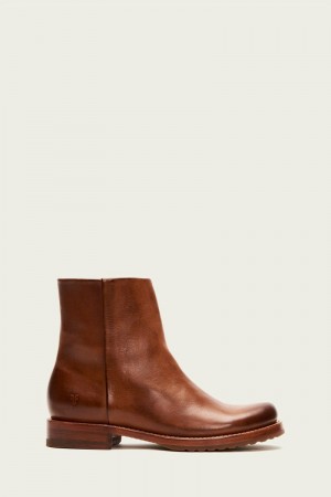 Frye Veronica Inside Zip Women Booties Brown | UEAJ40316