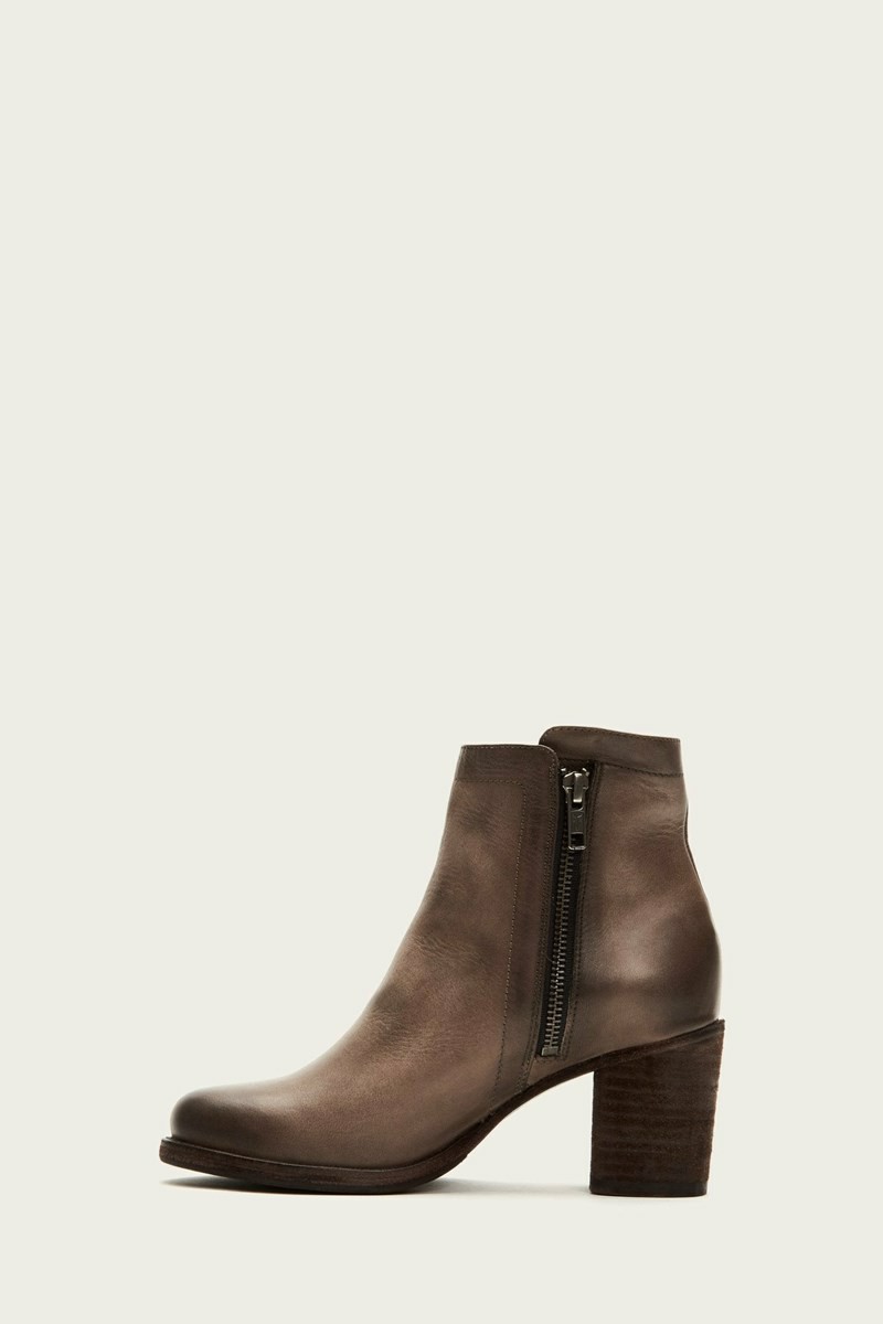 Frye Addie Double Zip Women Ankle Boots Grey | PREQ41385