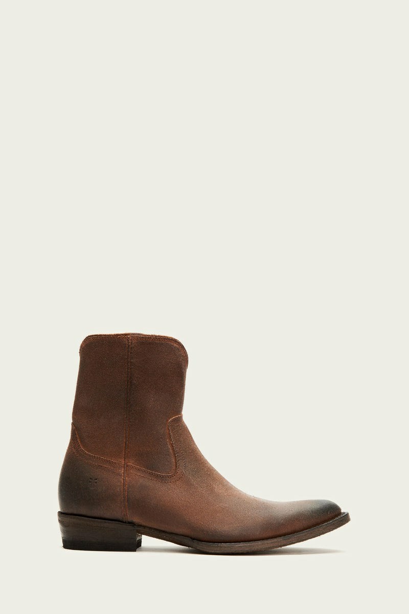 Frye Austin Inside Zip Men Western Boots Brown | OWJX69054