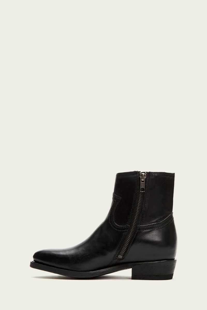 Frye Billy Inside Zip Women Booties Black | AXRP17485