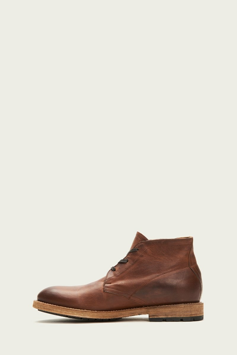 Frye Bowery Chukka Men Lace Up Boots Brown | AGUT51934