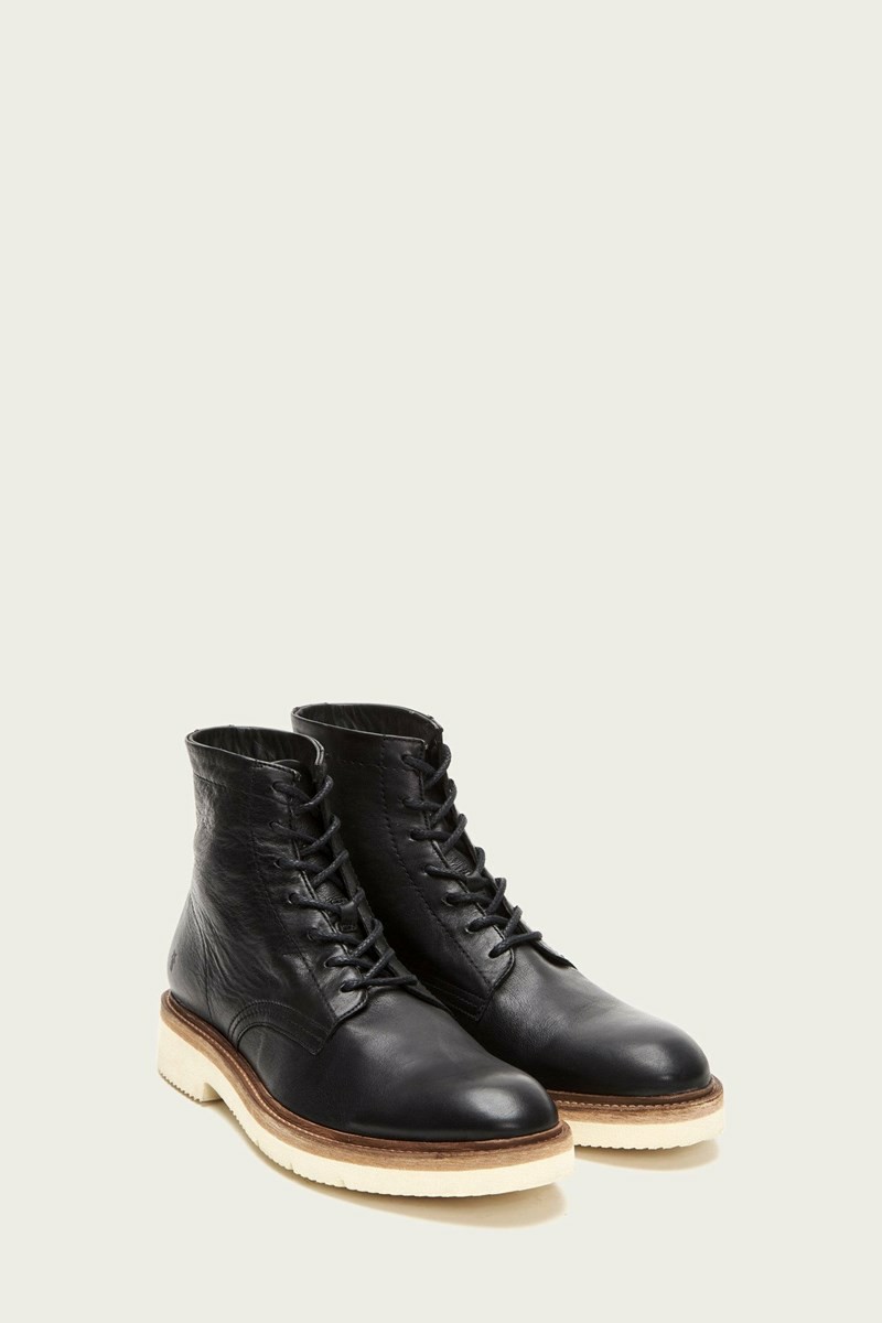 Frye Bowery Light Men Lace Up Boots Black | WXYK75908