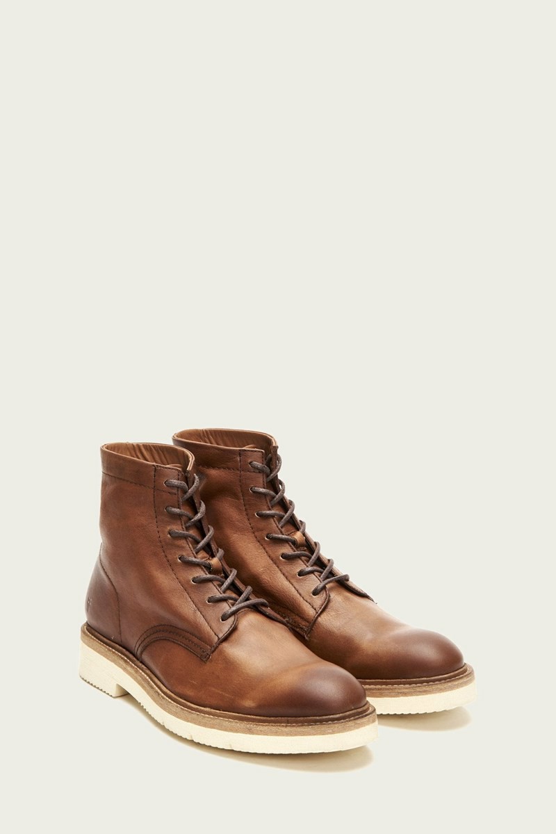 Frye Bowery Light Men Lace Up Boots Brown | IANV21870