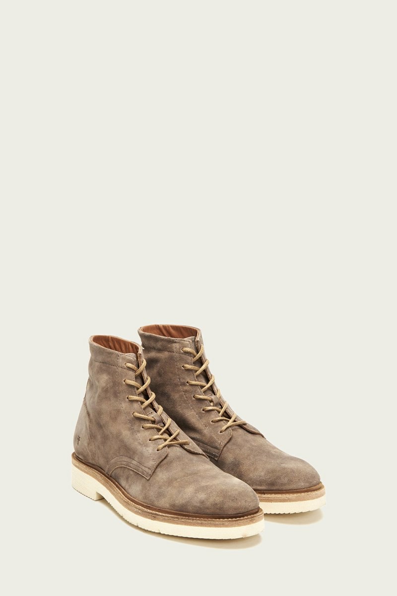 Frye Bowery Light Men Lace Up Boots Grey | CIHU93486