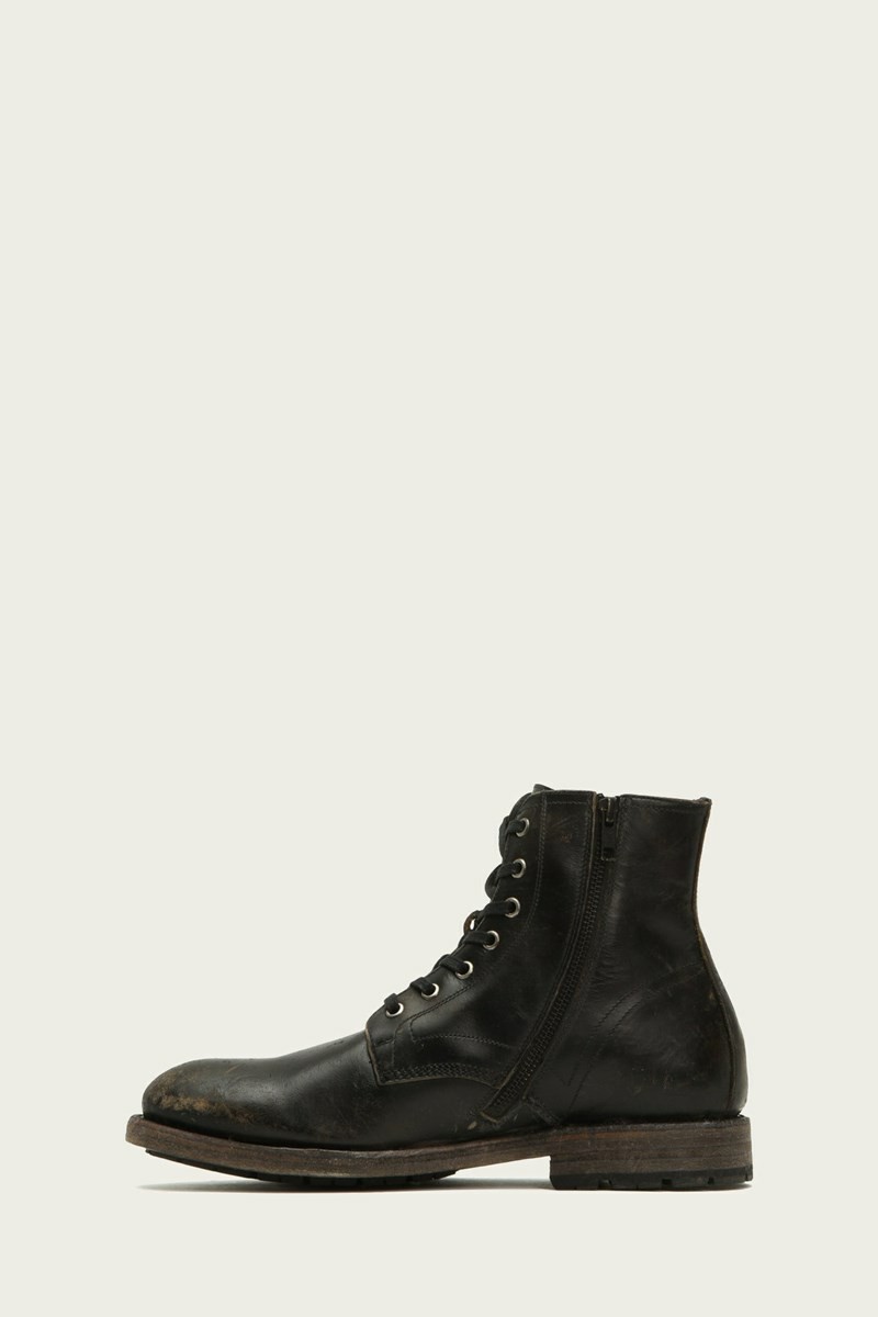 Frye Bowery Men Lace Up Boots Black | FOCN81456