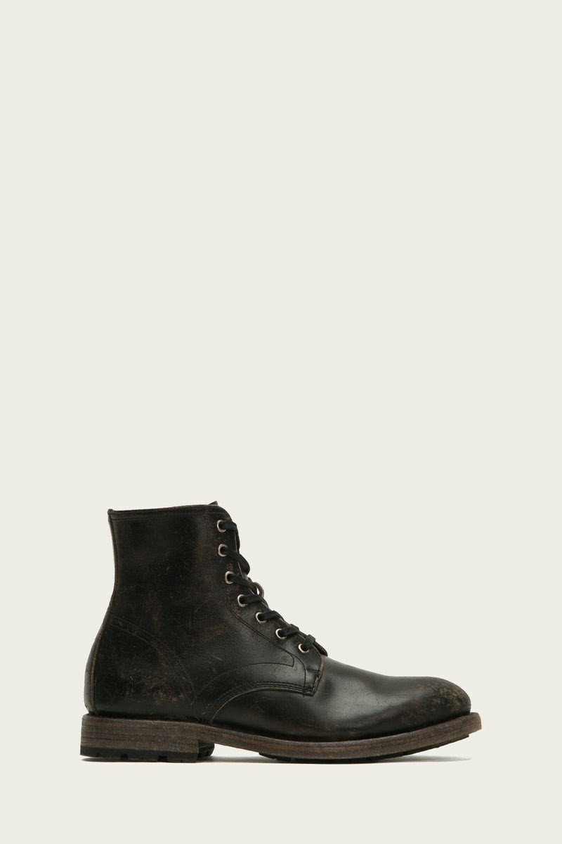 Frye Bowery Men Lace Up Boots Black | FOCN81456