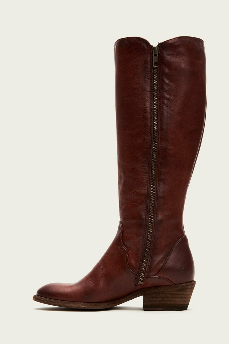 Frye Carson Piping Tall Women Knee-high Boots Dark Brown | DEPZ51846