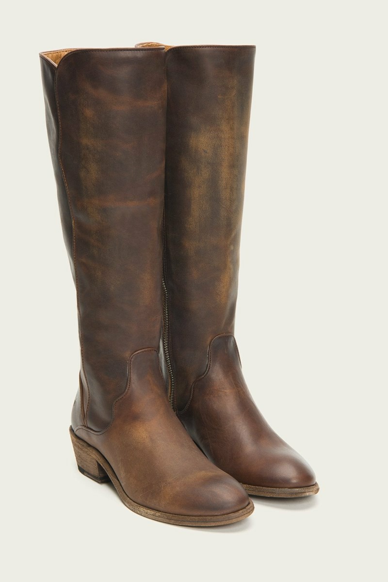 Frye Carson Piping Tall Women Knee-high Boots Brown | AWFS24501