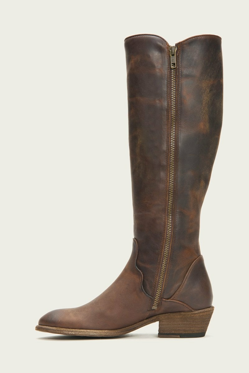 Frye Carson Piping Tall Women Knee-high Boots Brown | AWFS24501