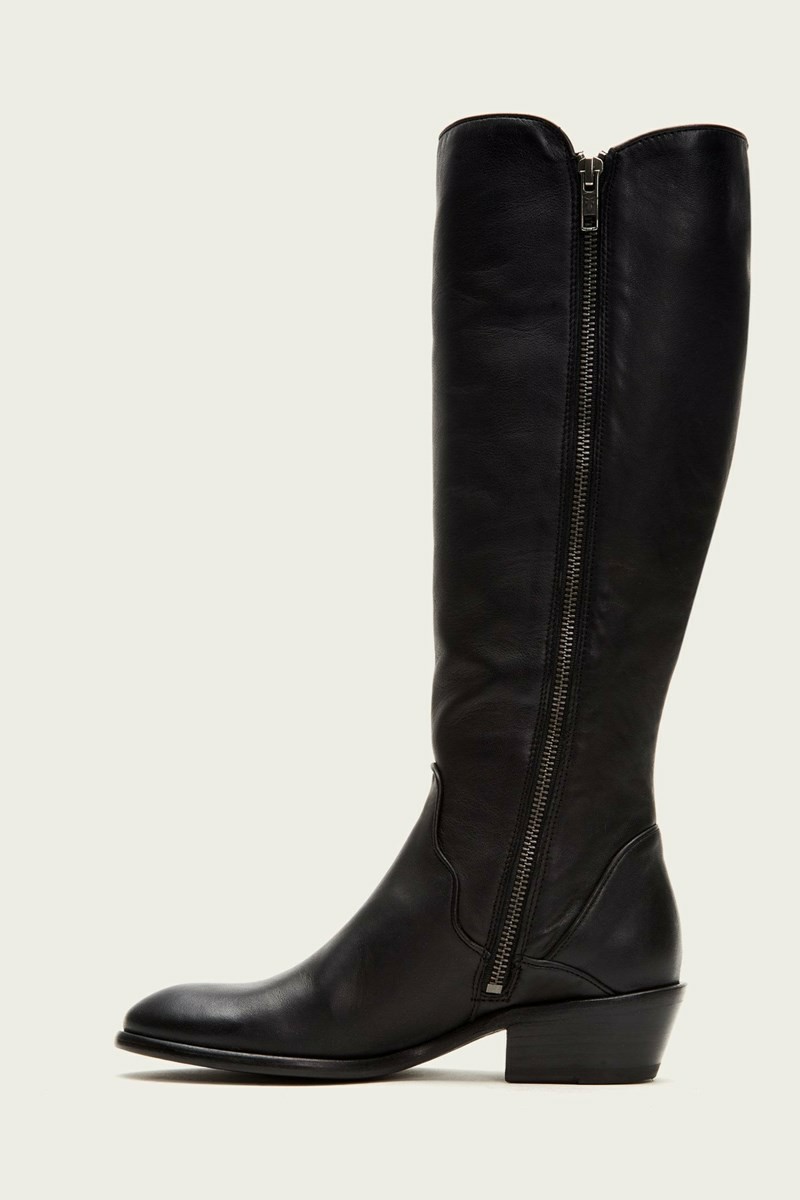 Frye Carson Piping Tall Women Knee-high Boots Black | EYQP73962