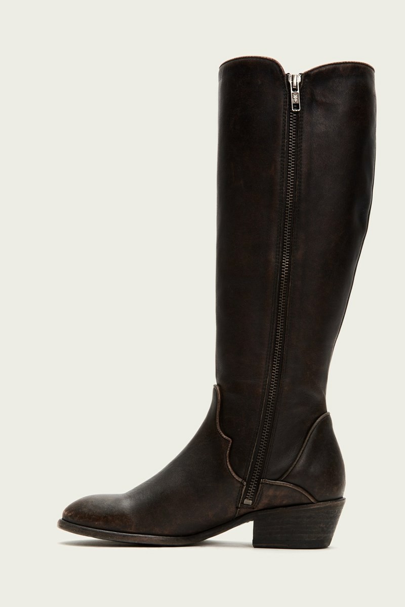 Frye Carson Piping Tall Women Knee-high Boots Black | CFMI08761