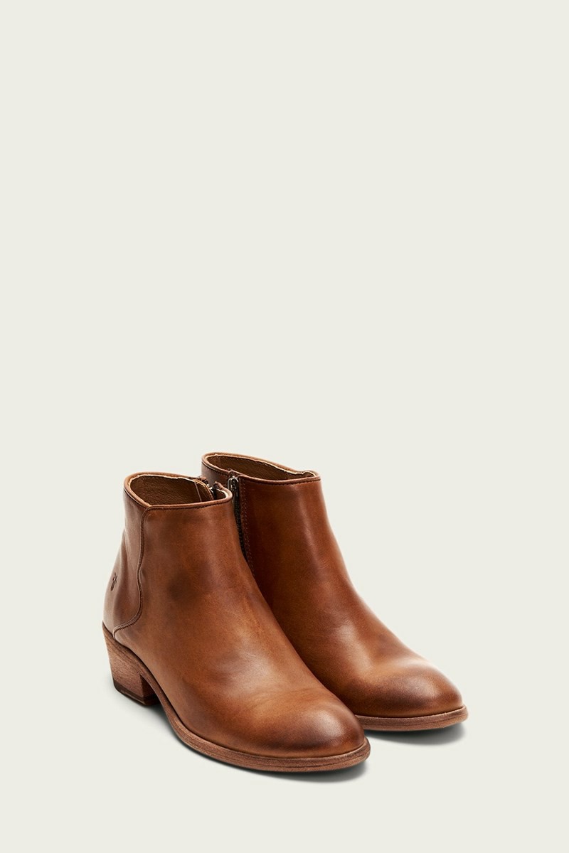 Frye Carson Piping Women Booties Brown | CWJS80174