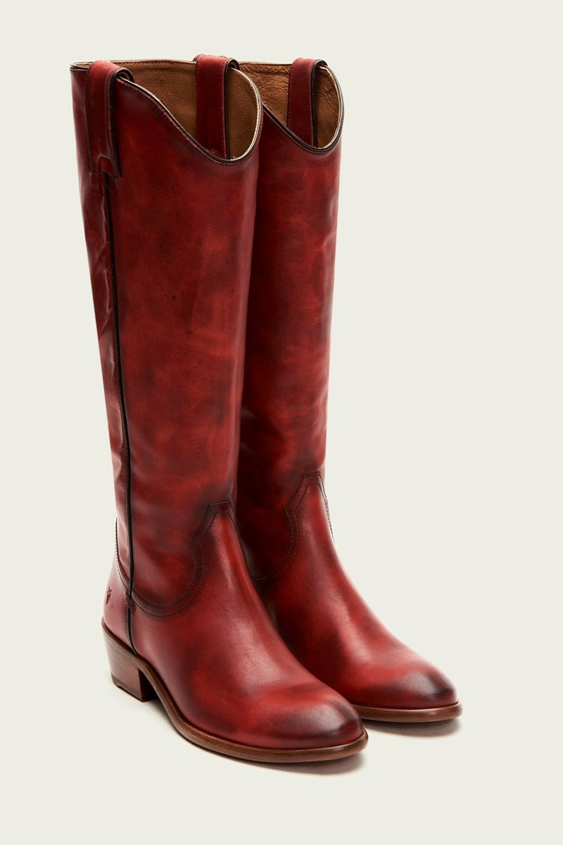 Frye Carson Pull On Women Knee-high Boots Red | JAKE10479