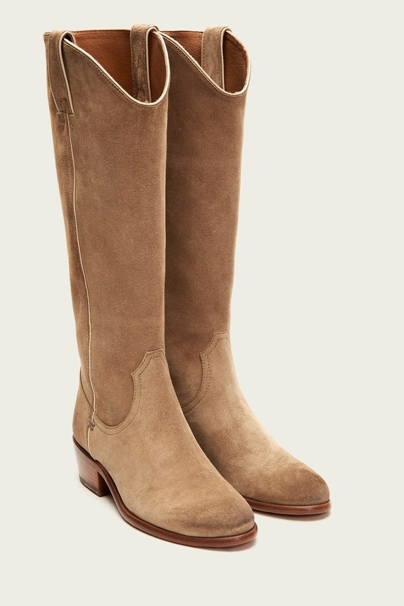 Frye Carson Pull On Women Knee-high Boots Beige | KBYZ28963