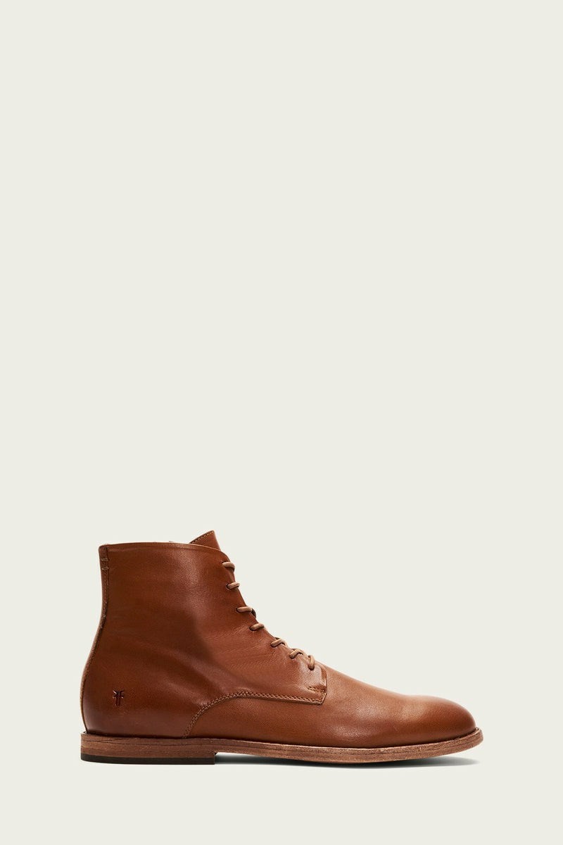 Frye Chris Zip Men Lace Up Boots Brown | DJIG36250