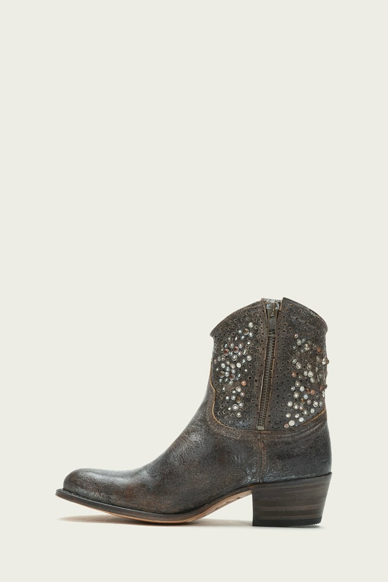 Frye Deborah Studded Women Ankle Boots Grey | DPWV27648