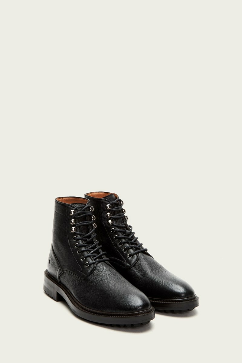 Frye Greyson Men Lace Up Boots Black | LVWA92658