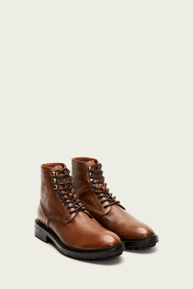 Frye Greyson Men Lace Up Boots Brown | QWNC64213