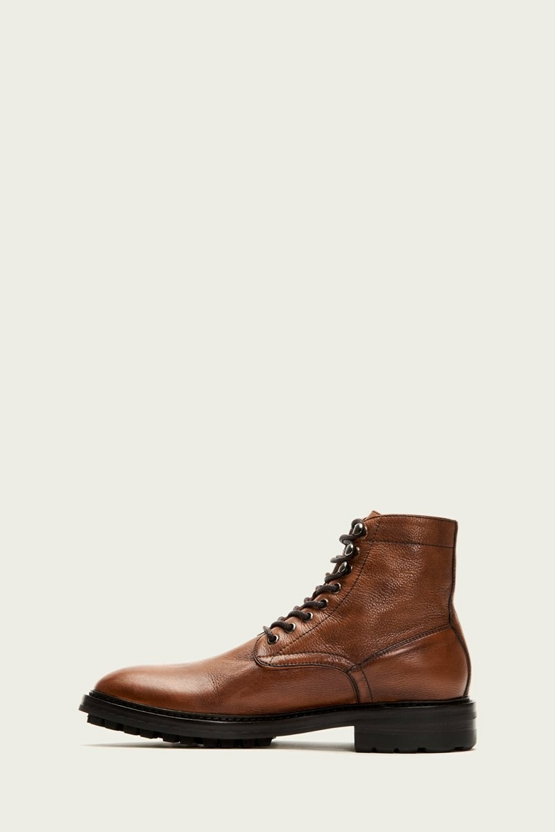 Frye Greyson Men Lace Up Boots Brown | QWNC64213