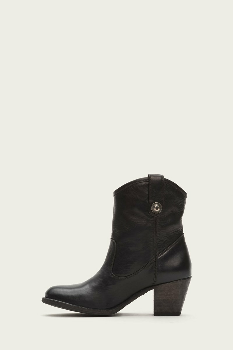 Frye Jackie Button Short Women Ankle Boots Black | TDES68721