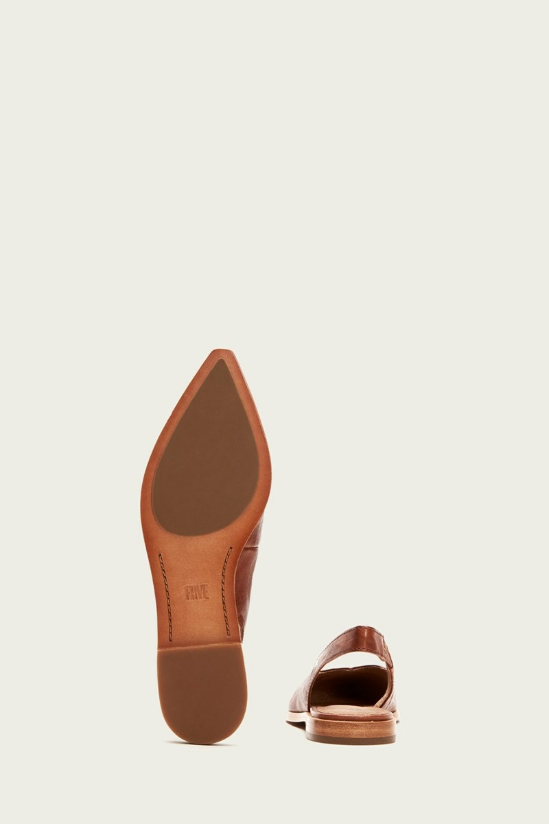 Frye Kenzie Slingback Women Flats Brown | ZVJR35721