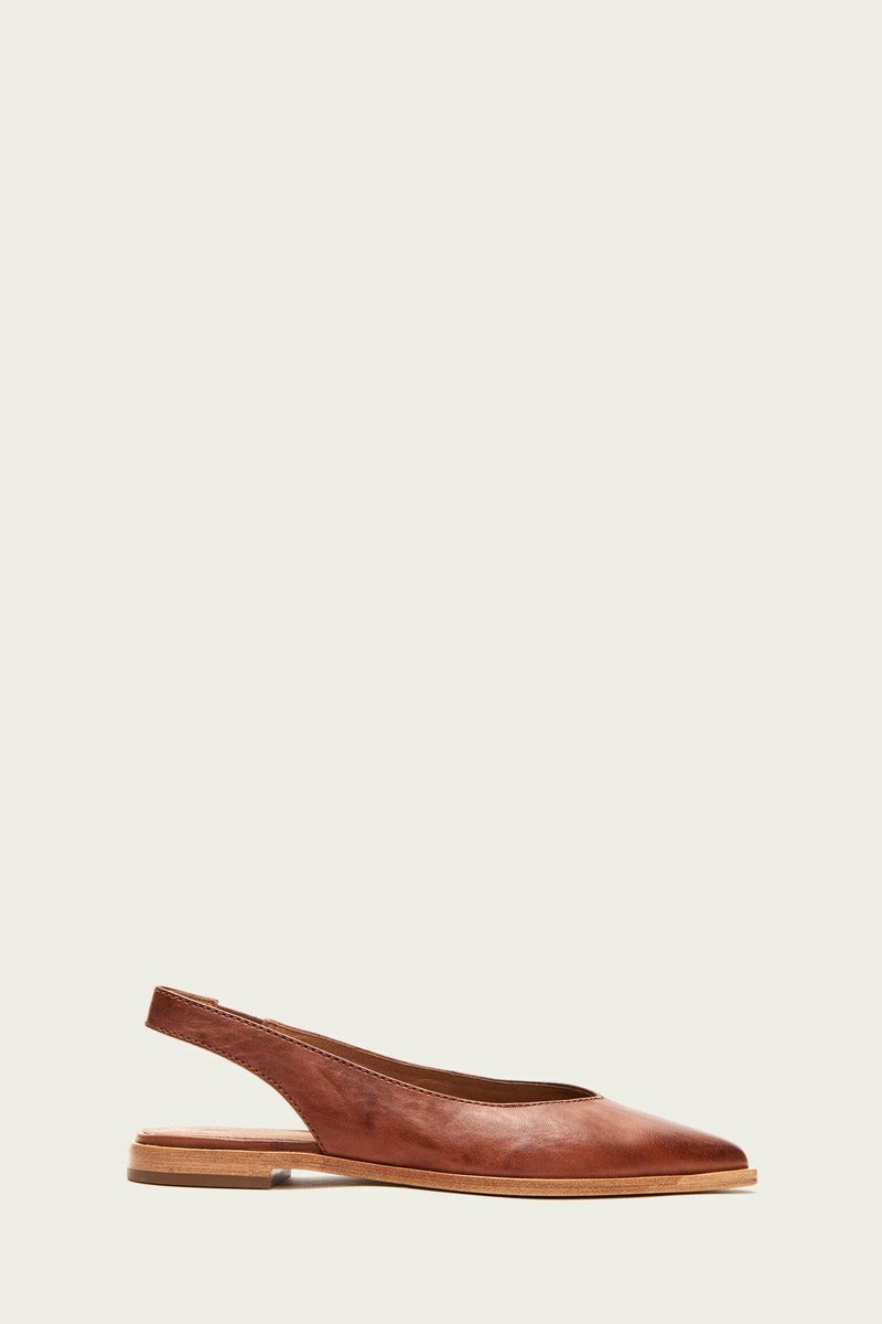 Frye Kenzie Slingback Women Flats Brown | ZVJR35721