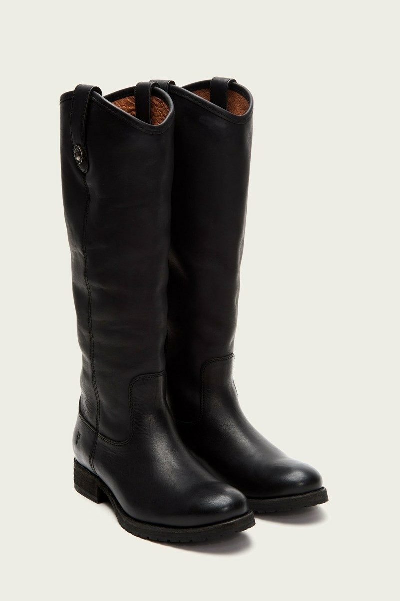 Frye Melissa Button Lug Tall Women Knee-high Boots Black | HMFJ56294