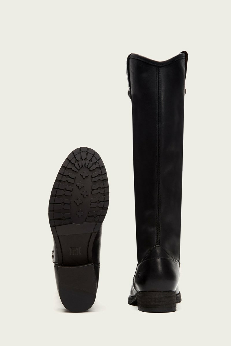 Frye Melissa Button Lug Tall Women Knee-high Boots Black | HMFJ56294