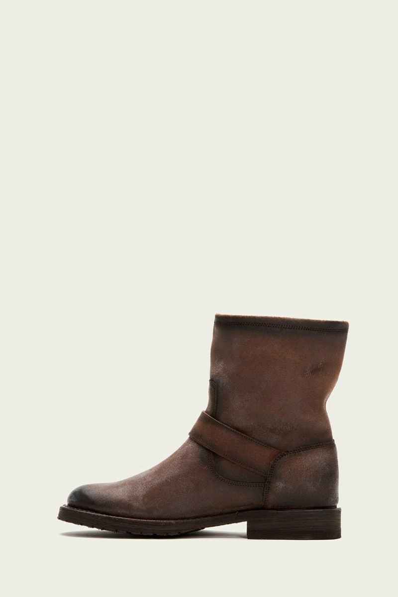 Frye Natalie Engineer Short Women Booties Brown | IPKC45123