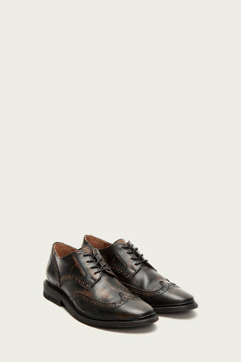 Frye Paul Wingtip Men Dress Shoes Black | ZWKM86423