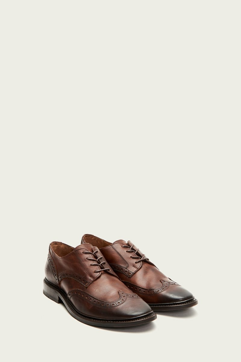 Frye Paul Wingtip Men Dress Shoes Brown | WZCN08741