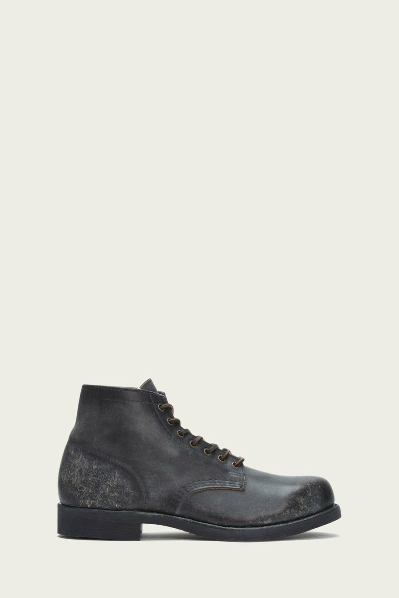 Frye Prison Men Lace Up Boots Black | YNKS12370