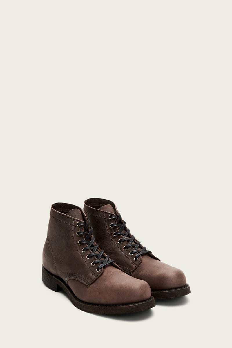 Frye Prison Men Lace Up Boots Grey Brown | HQSK46130