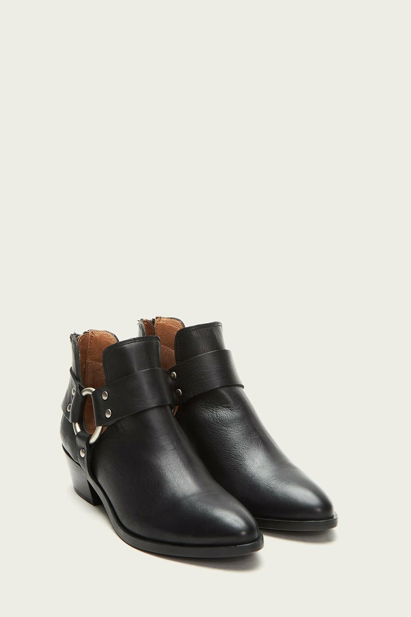 Frye Ray Harness Back Zip Women Ankle Boots Black | CLOJ51706