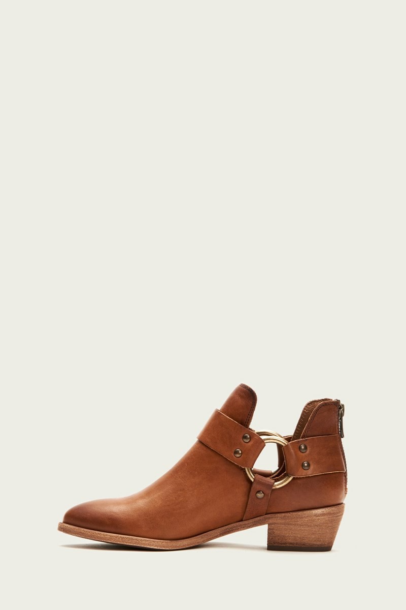 Frye Ray Harness Back Zip Women Booties Brown | DCWK52761