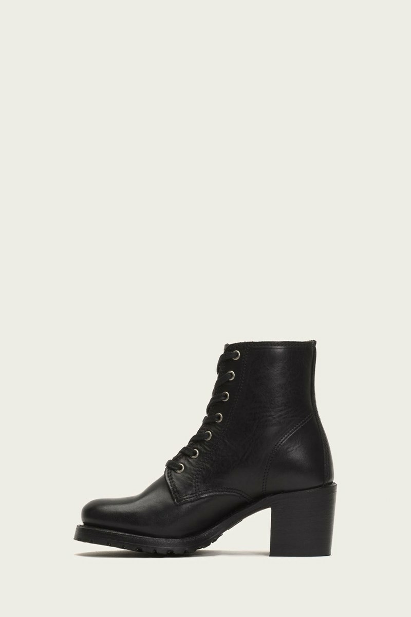 Frye Sabrina 6G Lace Up Women Ankle Boots Black | VTFO63570